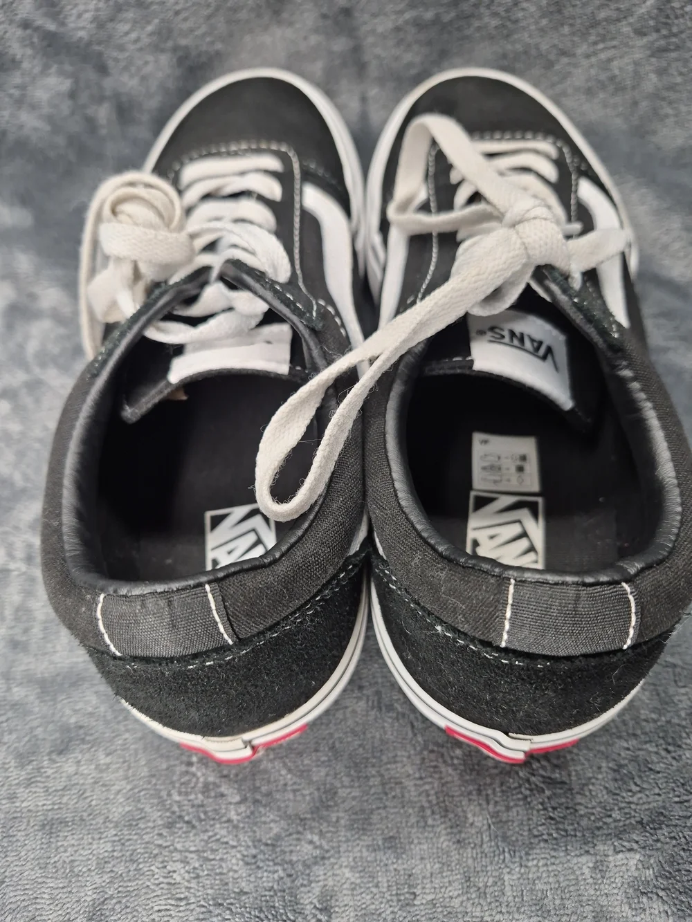 Vans Ward Skateboarding Shoes Youth Us 5 Black White Suede Canvas Lace Up 751505